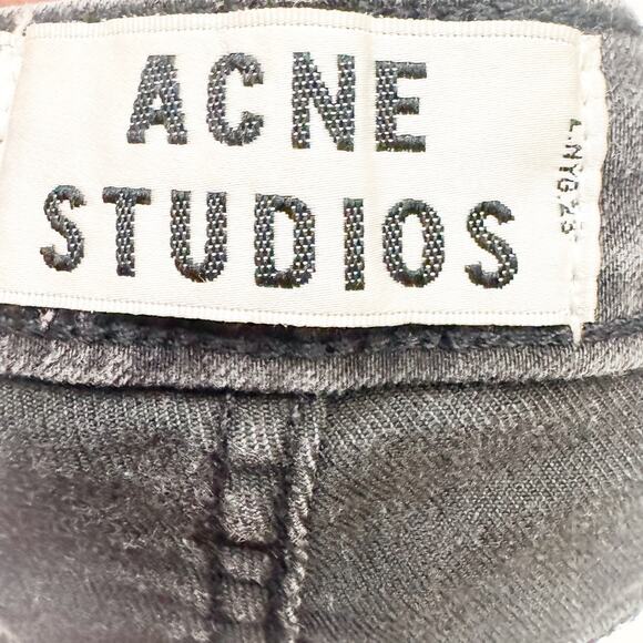 Acne Studios Skin 5 Used Black Stretch Black Charcoal Denim Jeans Size 23 - Picture 8 of 9